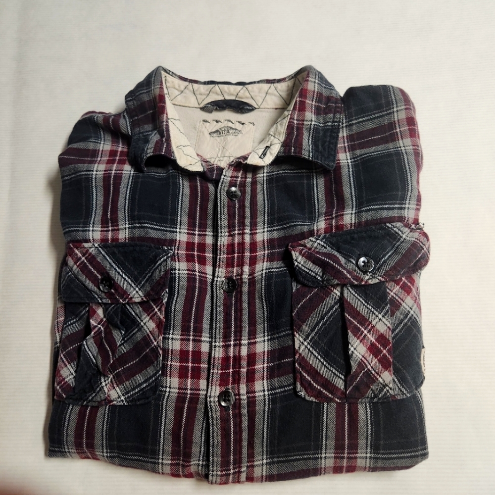 Vans Flannel Shirt Adult M Button Up Multicolor Plaid Long Sleeve Skater